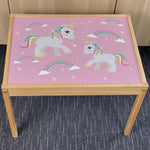 Kids Pink Unicorn Sparkle Table Top STICKER ONLY Compatible with IKEA Latt Tables