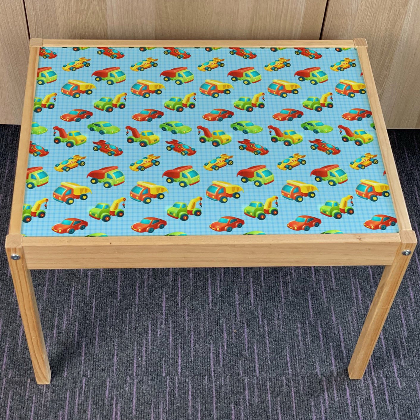 Kids Trucks Table Top STICKER ONLY Compatible with IKEA Latt Tables