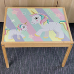 Kids Striped Unicorn Table Top STICKER ONLY Compatible with IKEA Latt Tables