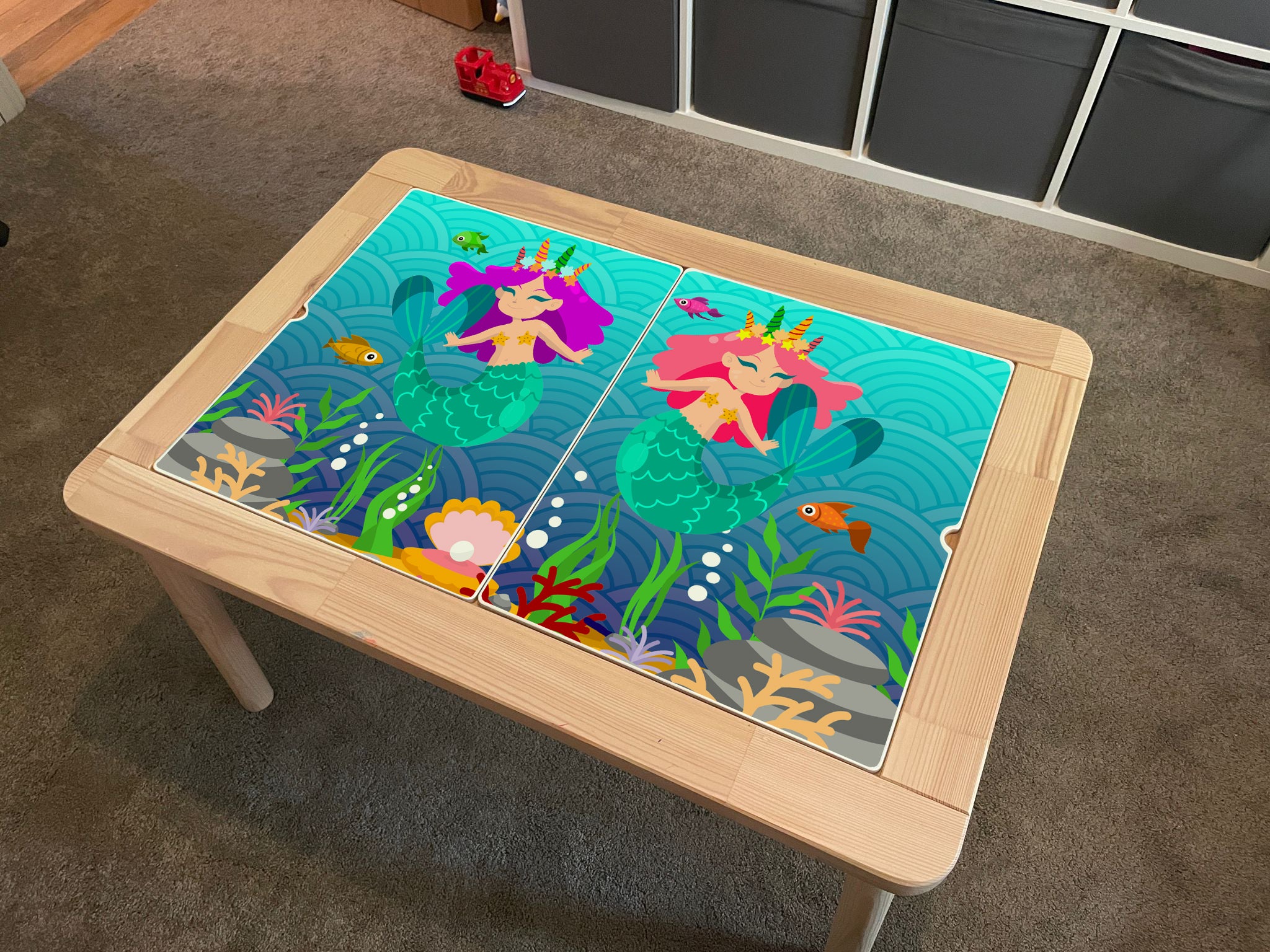 Kids Mermaid Table Top STICKER ONLY Compatible with IKEA Flisat Tables