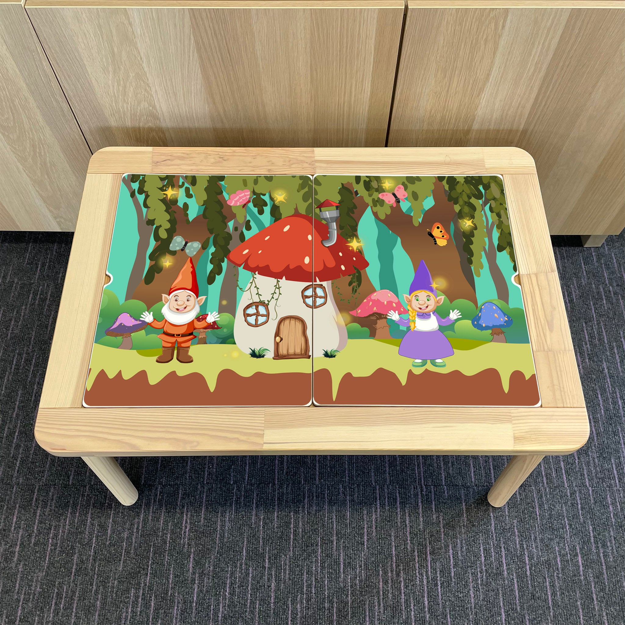 Kids Mushroom Table Top STICKER ONLY Compatible with IKEA Flisat Tables