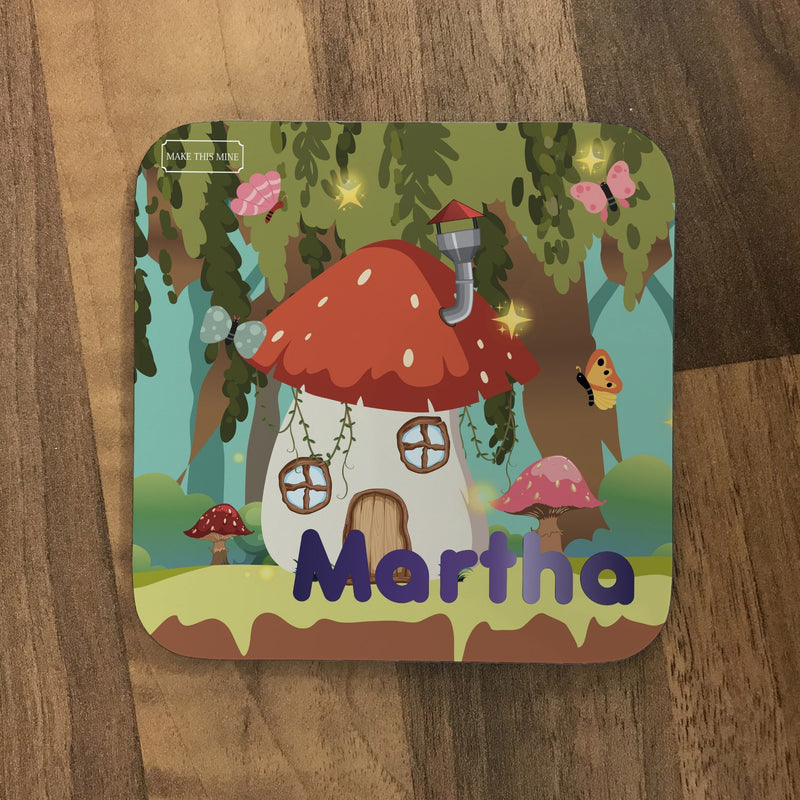 Personalised Children's Coasters - Mushroom