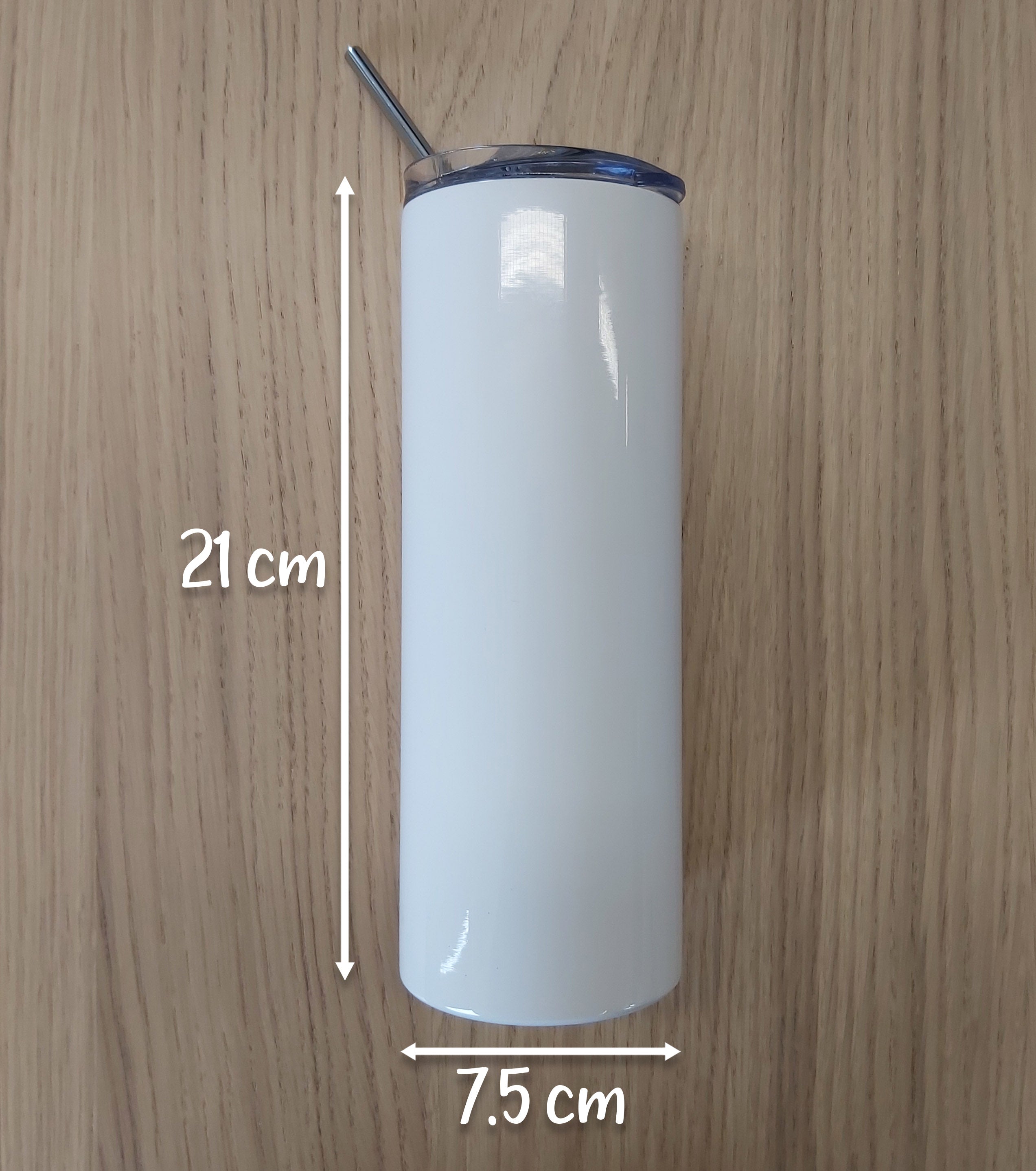 Personalised Stainless Steel Skinny Tumbler & Straw with Pixel Plane Design