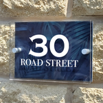 Personalised House Number Sign White Copperplate Bold