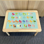 Kids Object Alphabet Table Top STICKER ONLY Compatible with IKEA Flisat Tables