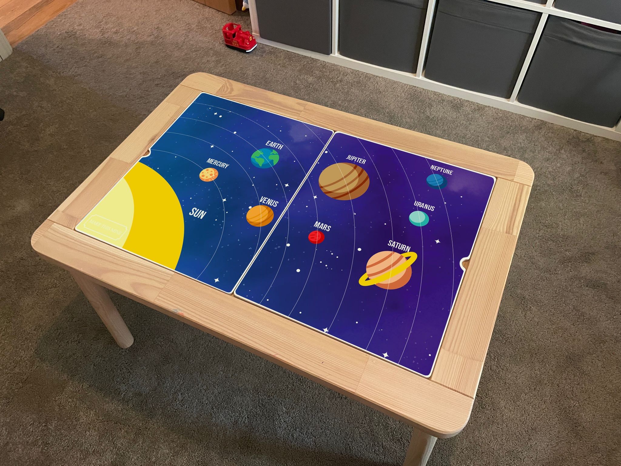 Kids Planets Table Top STICKER ONLY Compatible with IKEA Flisat Tables