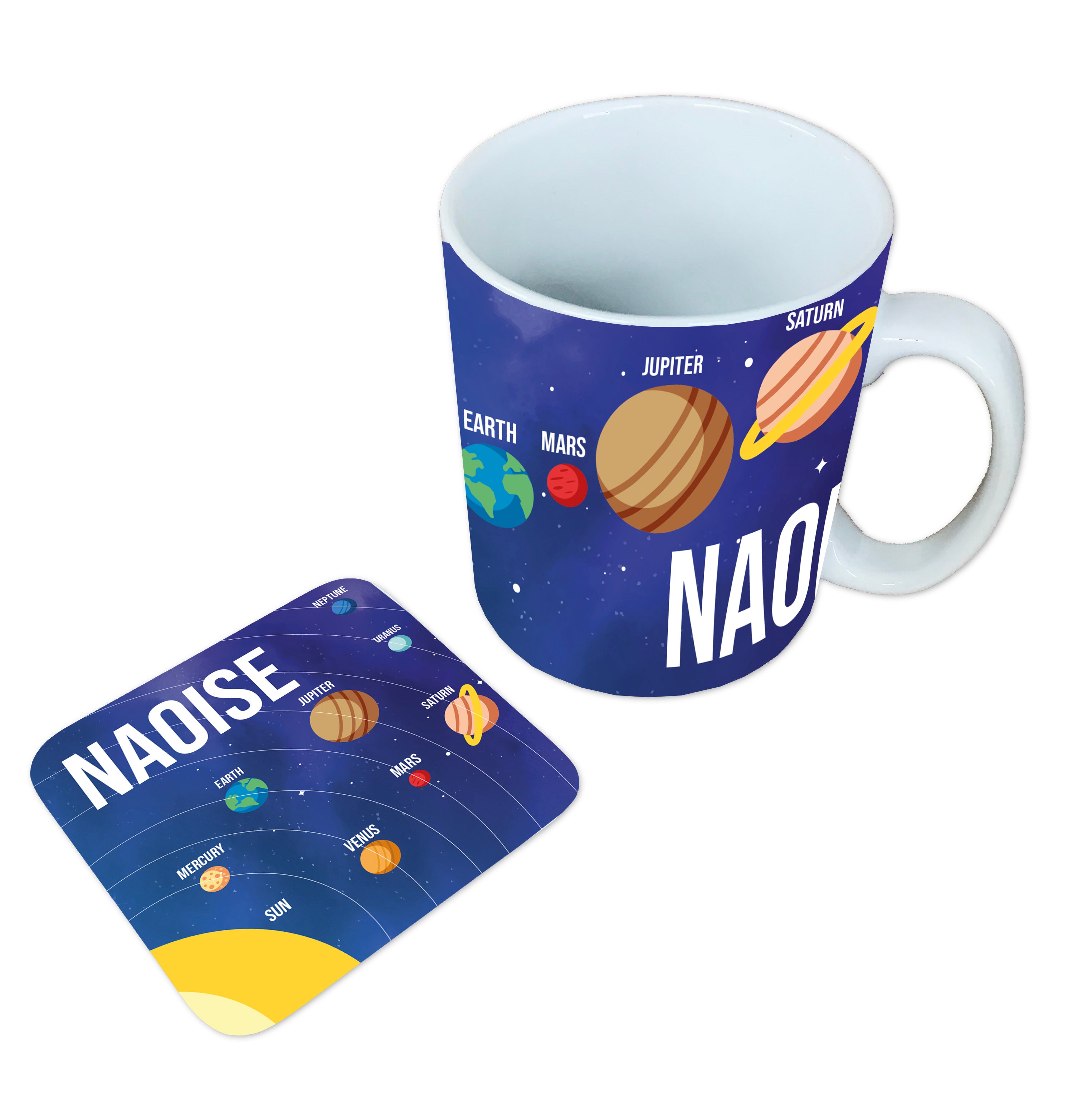 Personalised Children's Mug & Coaster Set - Planets