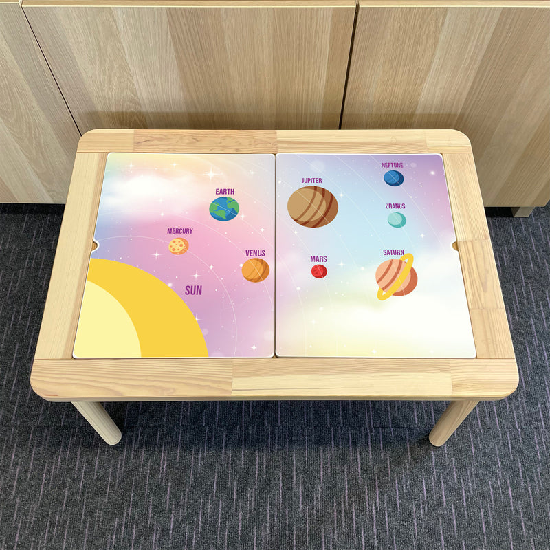 Kids Pink Planets Table Top STICKER ONLY Compatible with IKEA Flisat Tables
