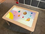 Kids Pink Planets Table Top STICKER ONLY Compatible with IKEA Flisat Tables