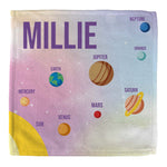 Personalised Children's Face Cloth - Pink Planet Solar System