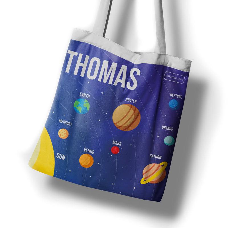 Personalised Children's Tote Bag - Planets Solar System