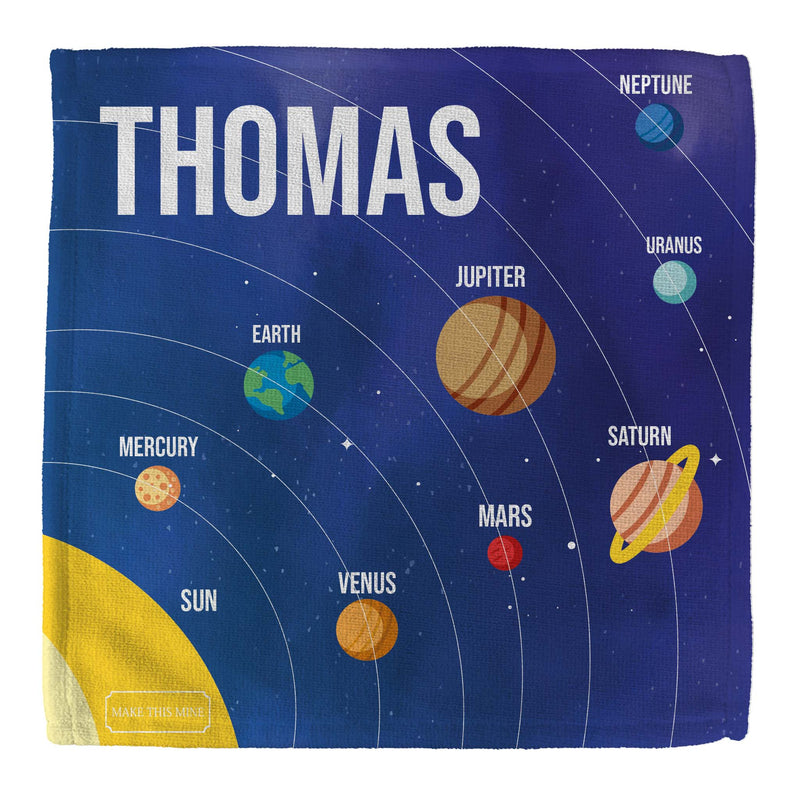 Personalised Children's Face Cloth - Planets Solar System