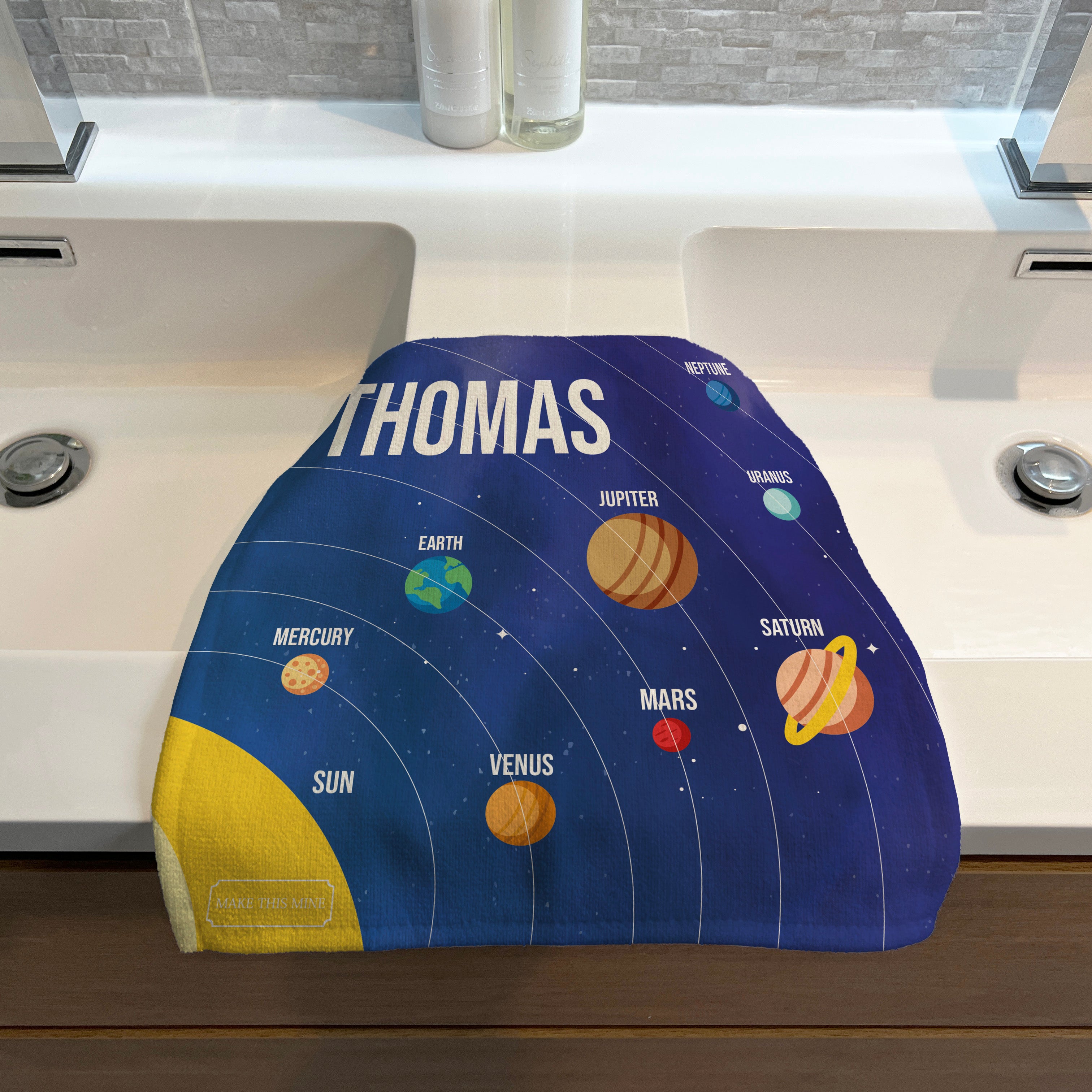 Personalised Children's Face Cloth - Planets Solar System