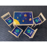 Personalised Children's Table and 4 Chairs Printed Planets Design