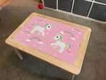 Kids Pink Unicorn Sparkle Table Top STICKER ONLY Compatible with IKEA Flisat Tables