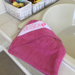 Personalised Hooded Baby Bath Towel - Pink