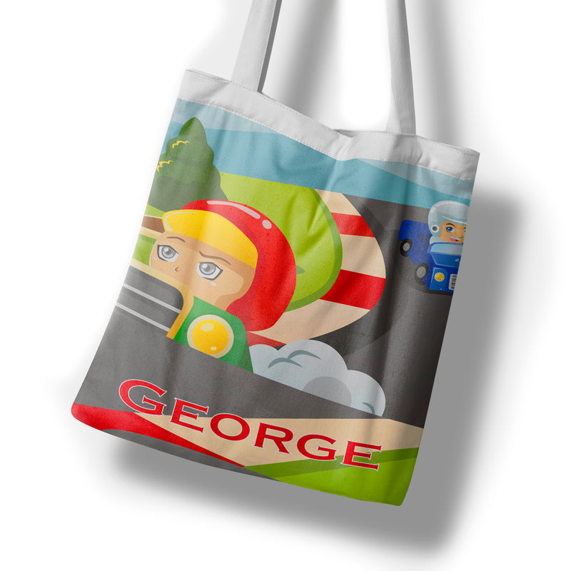 Personalised Children's Tote Bag - Race Car
