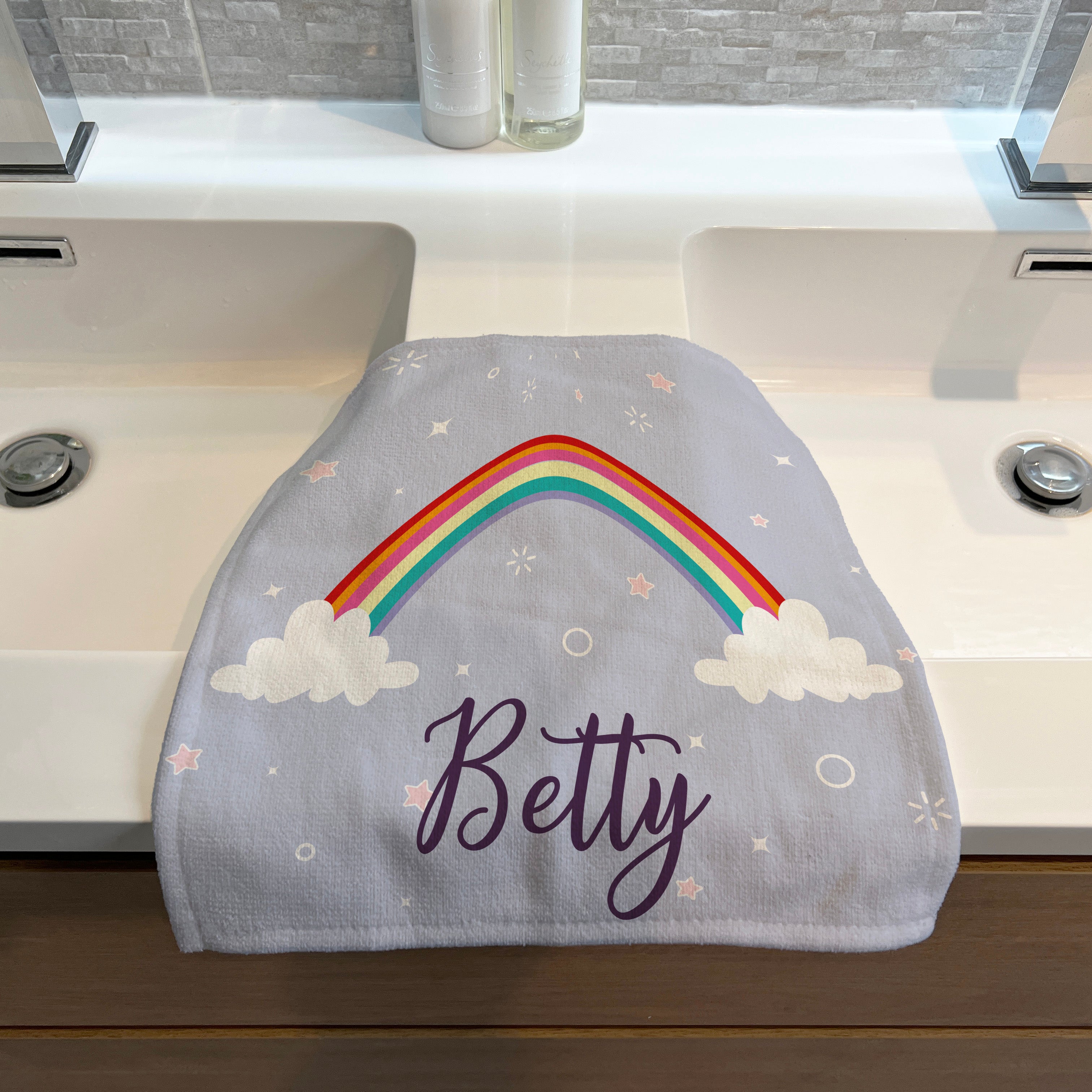 Personalised Children's Face Cloth - Rainbow