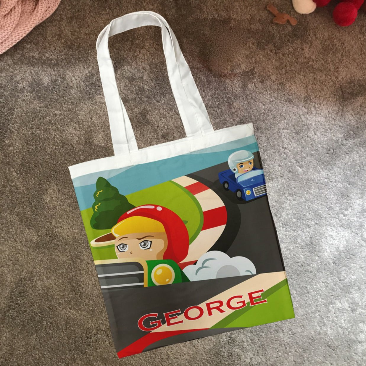 Personalised Children's Tote Bag - Race Car