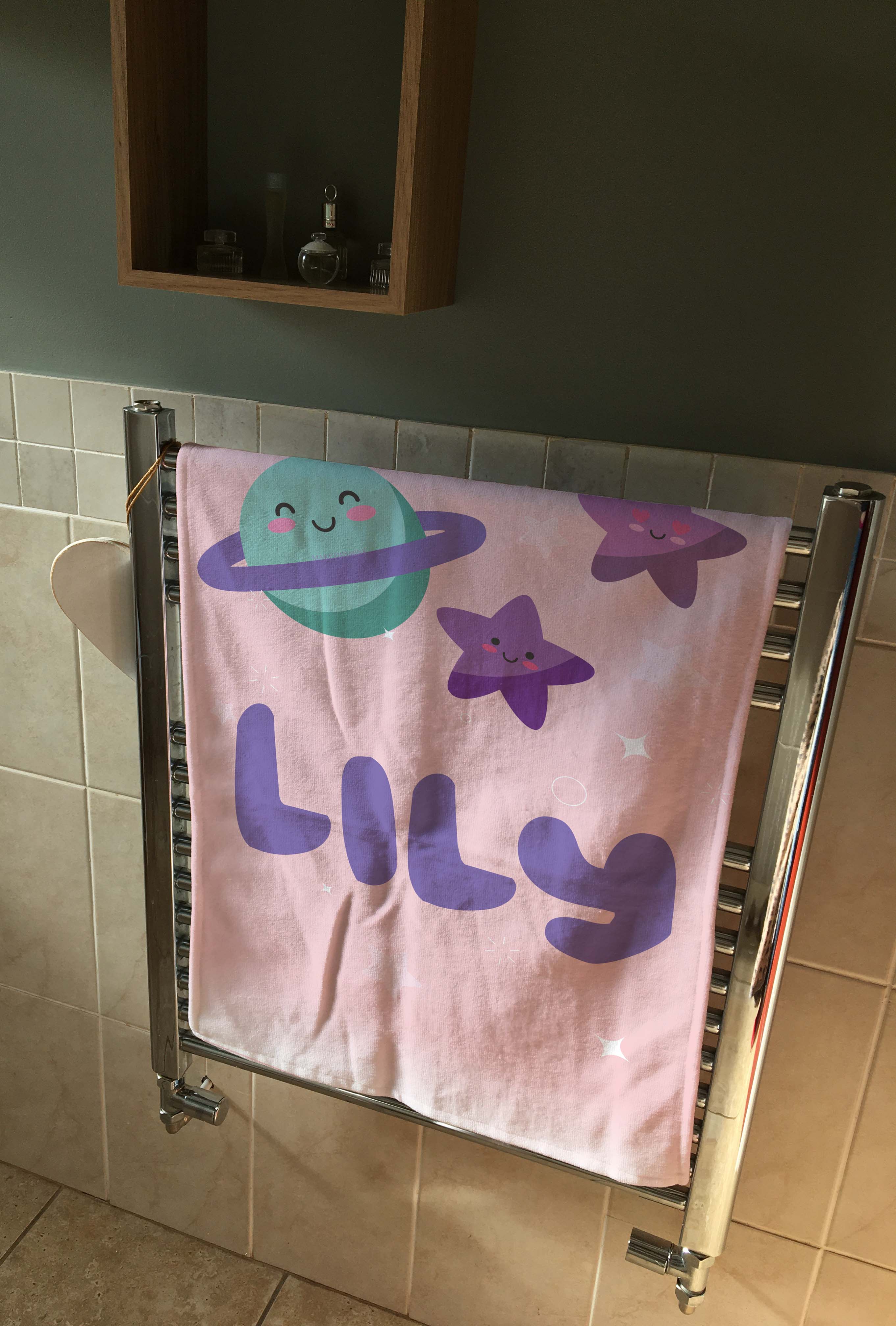 Personalised Children's Towel Pink Stars