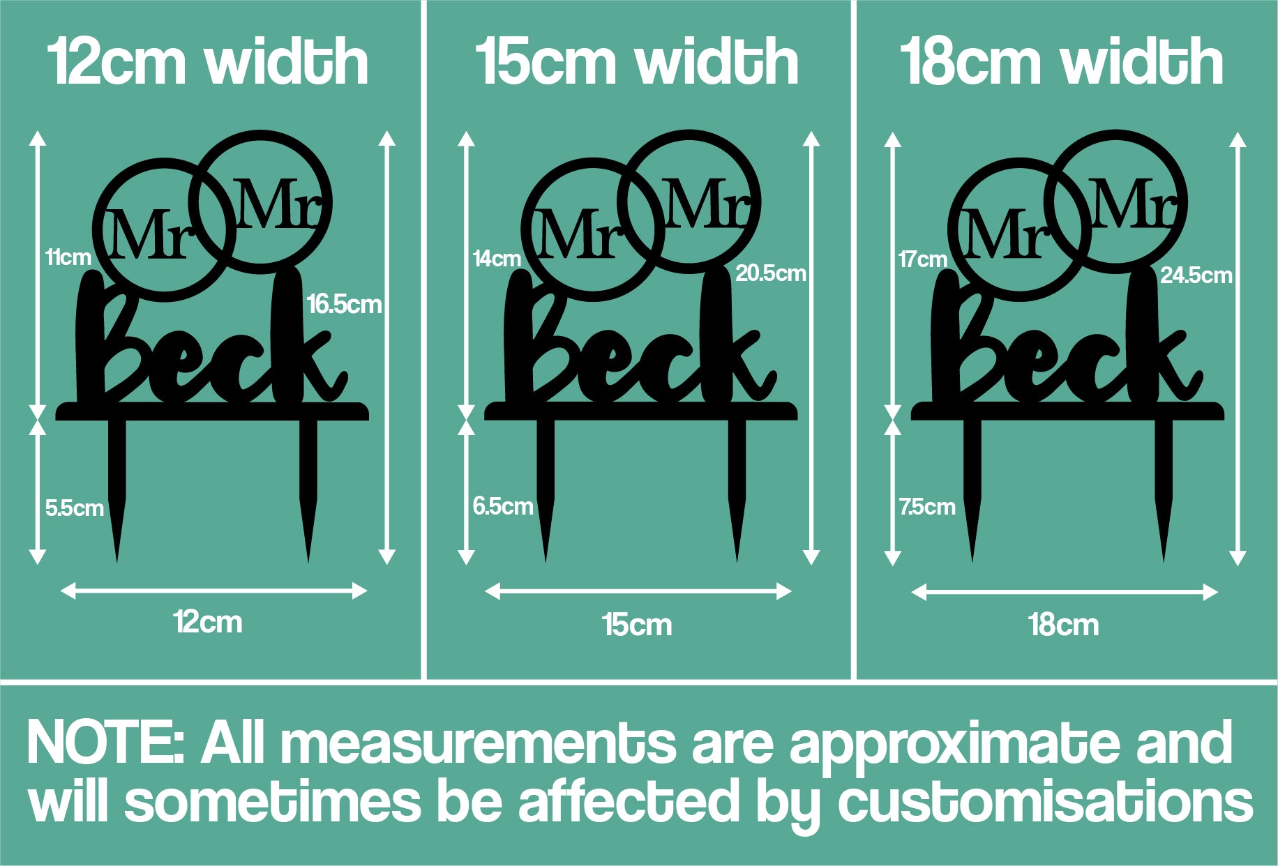 Personalised Perspex Mr and Mr Rings Pride Wedding Cake Topper