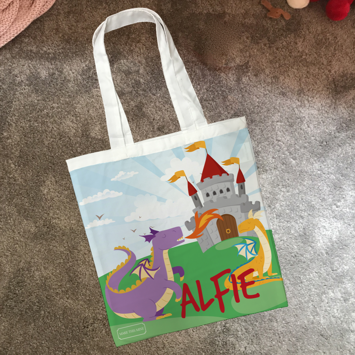 Personalised Children's Tote Bag - Dragon Fairytale