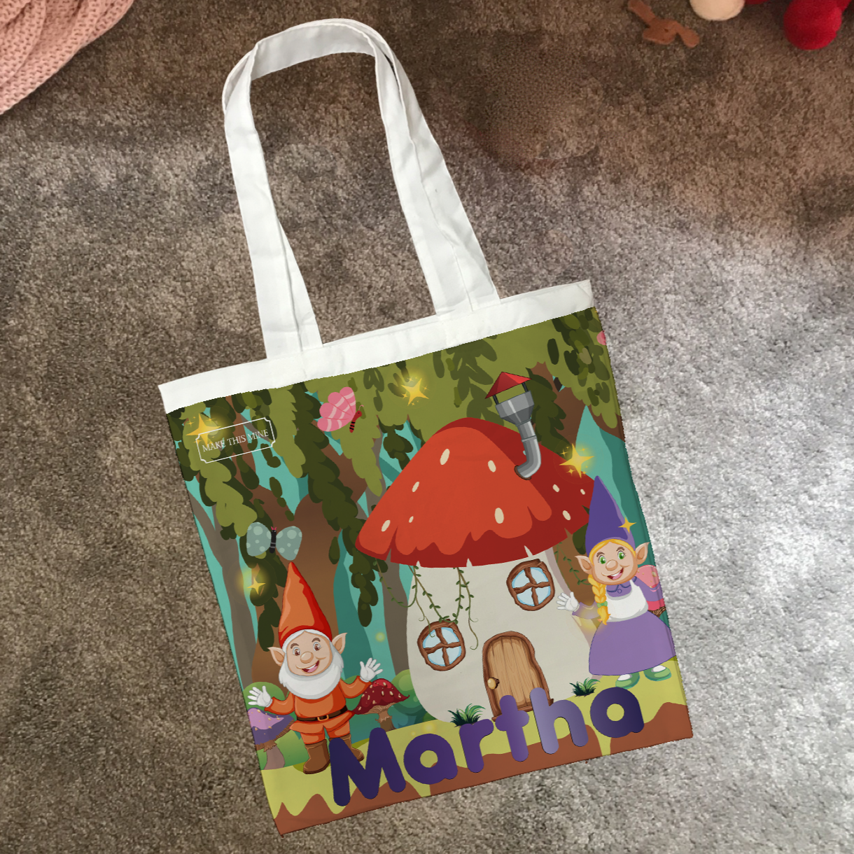 Personalised Children's Tote Bag - Mushroom