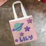 Personalised Children's Tote Bag - Pink Stars