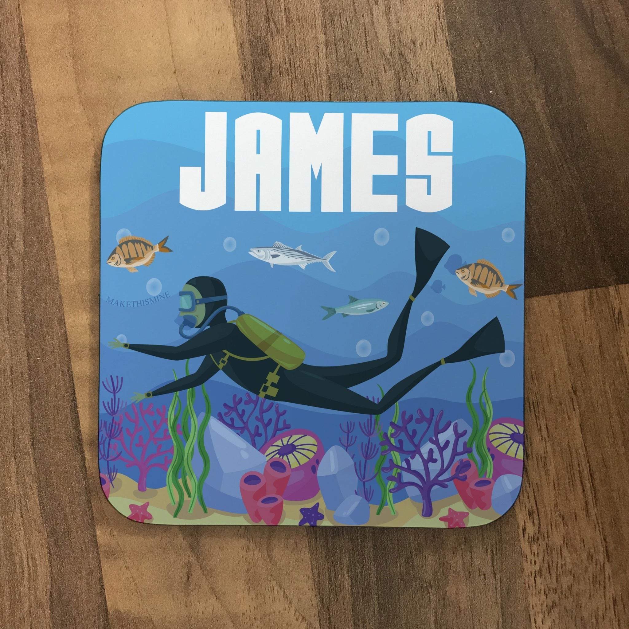 Personalised Children's Mug & Coaster Set - Scuba