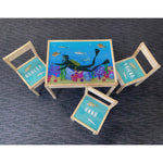 Personalised Children's Table and 3 Chairs Printed Under The Sea Scuba Design