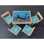 Personalised Children's Table and 4 Chairs Printed Under The Sea Scuba Design