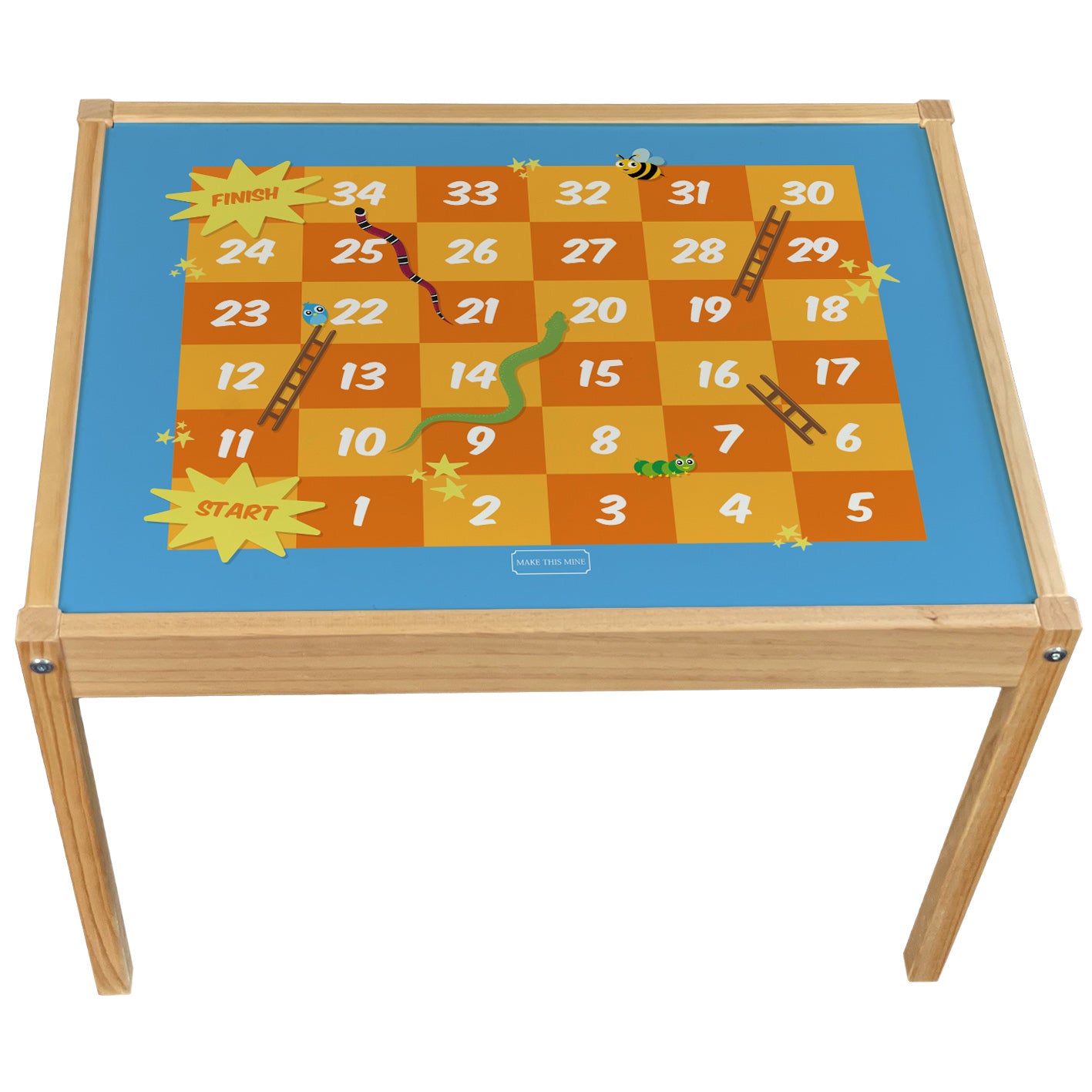 Kids Snakes & Ladders Game Table Top STICKER ONLY Compatible with IKEA Latt Tables