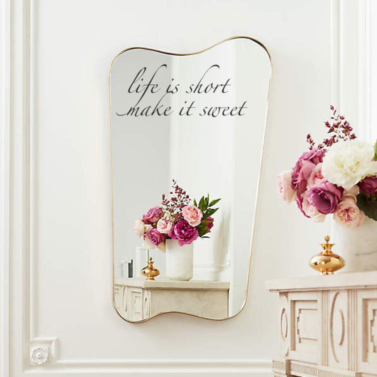 Life Is Short Make It Sweet Black Vinyl Mirror Sticker