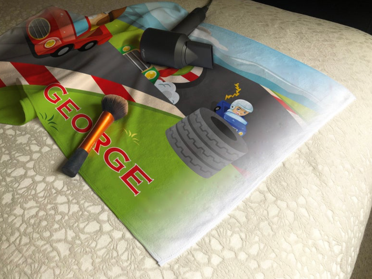 Racecar Print Children's Towel