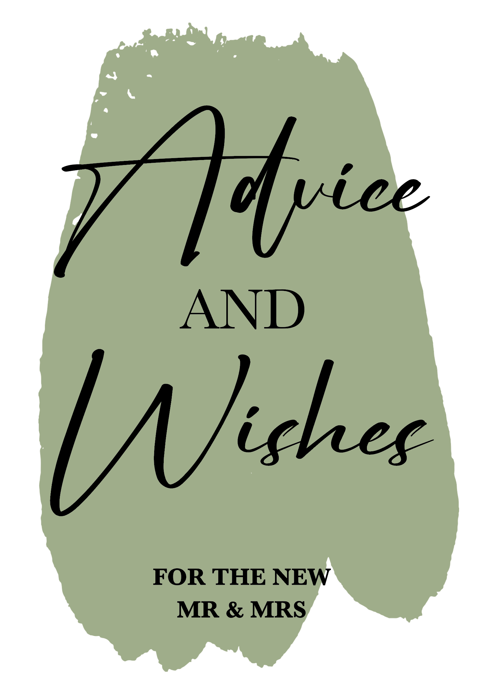 'Advice and Wishes - for the new Mr and Mrs' - Perspex Wedding Sign