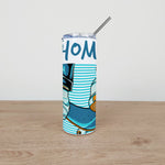 Personalised Stainless Steel Skinny Tumbler & Straw with Skateboard Design