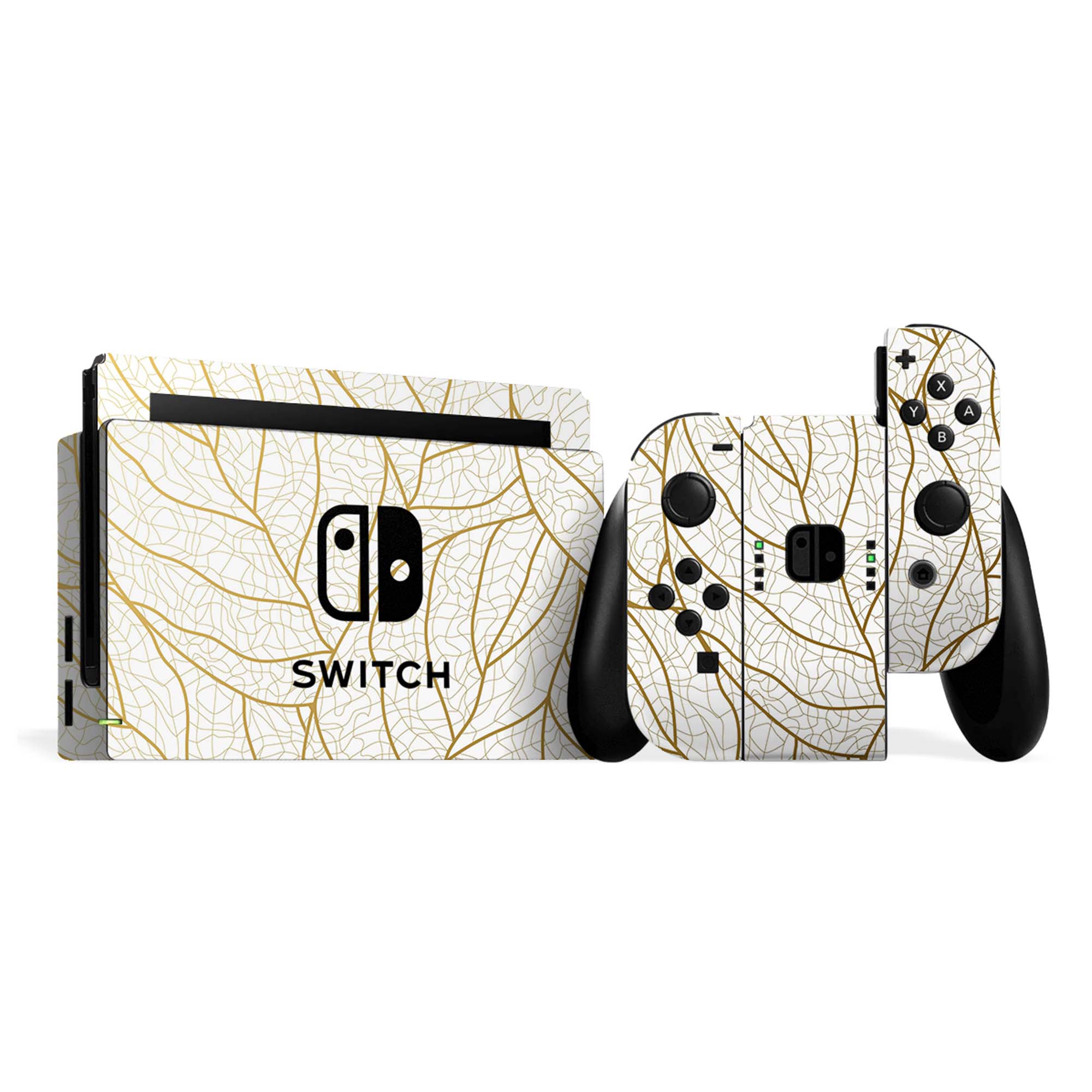 Nintendo Switch Personalised Skin Metallic Leaf Design