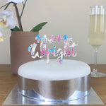 Personalised Perspex Fancy Decorative Font Wedding Cake Topper