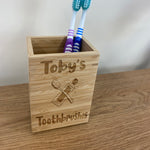 Personalised Engraved Sustainable Bamboo Toothbrush Holder