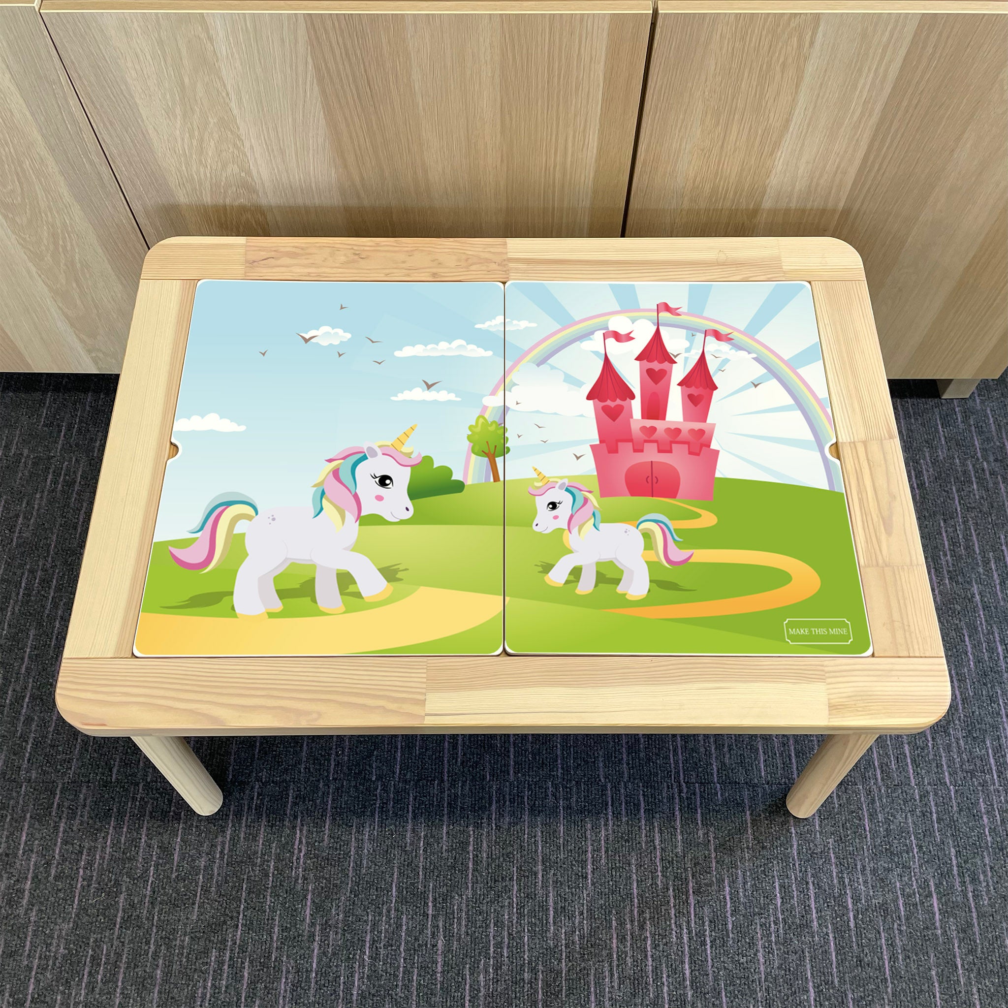 Kids Unicorn Fairytale Table Top STICKER ONLY Compatible with IKEA Flisat Tables