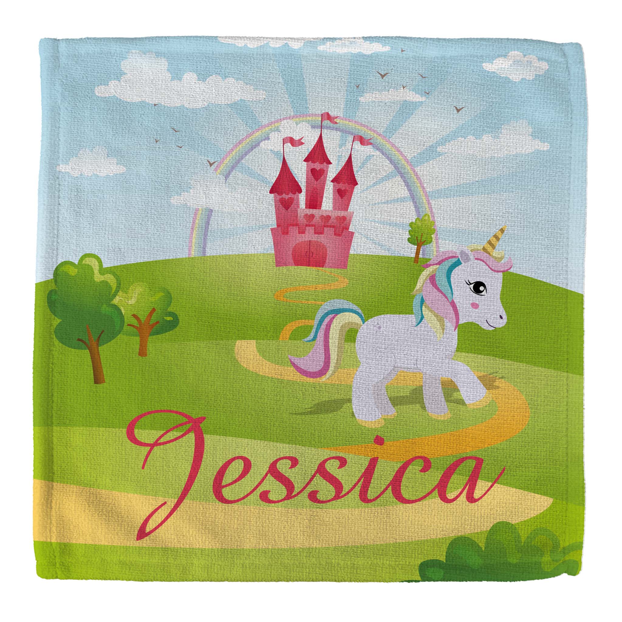 Personalised Children's Face Cloth - Unicorn Fairytale