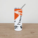 Personalised Stainless Steel Skinny Tumbler & Straw with Alien UFO Design