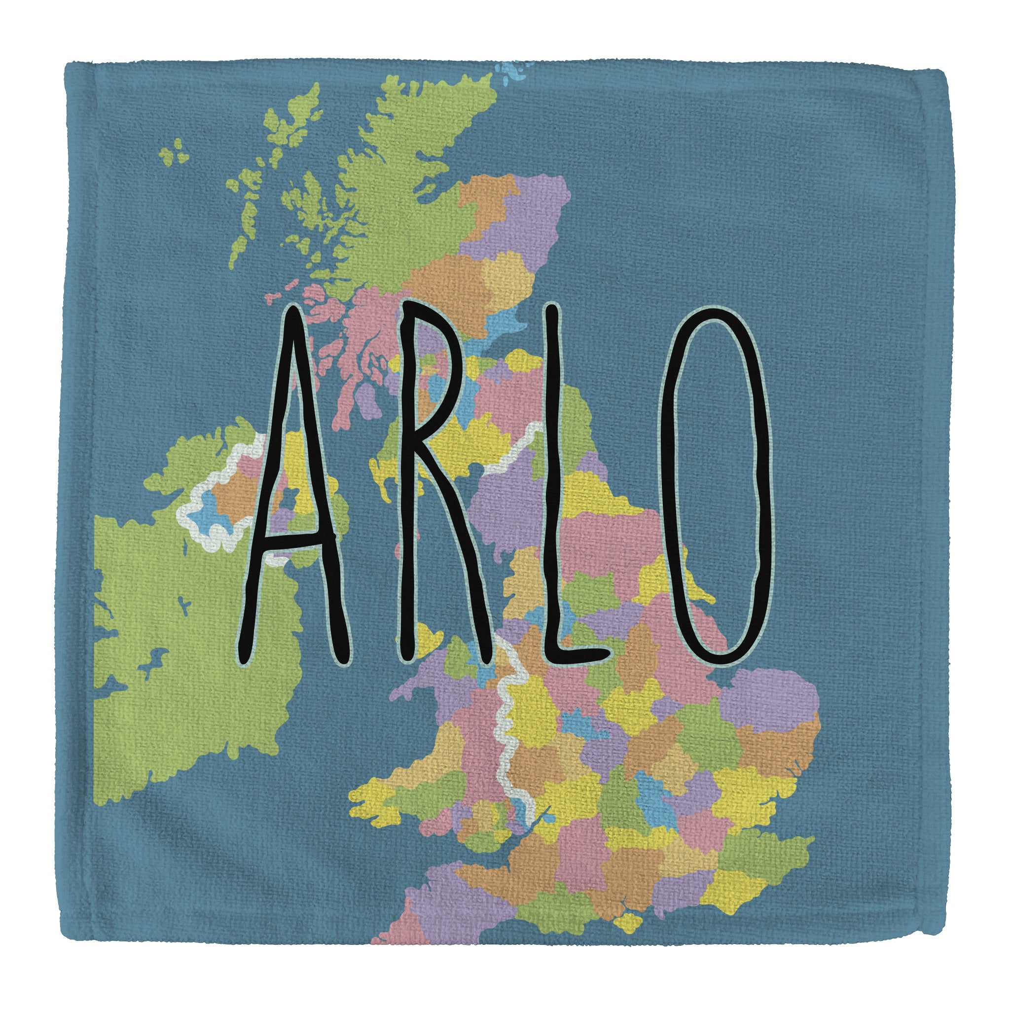 Personalised Children's Towel & Face Cloth Pack - UK Map