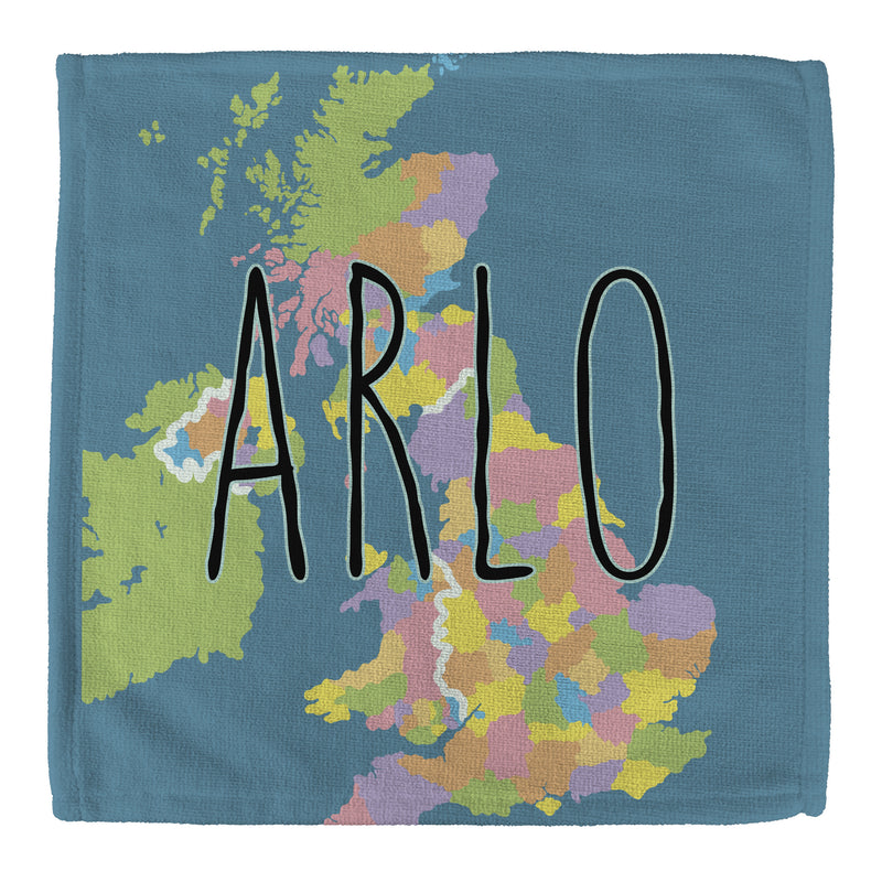 Personalised Children's Face Cloth - UK Map