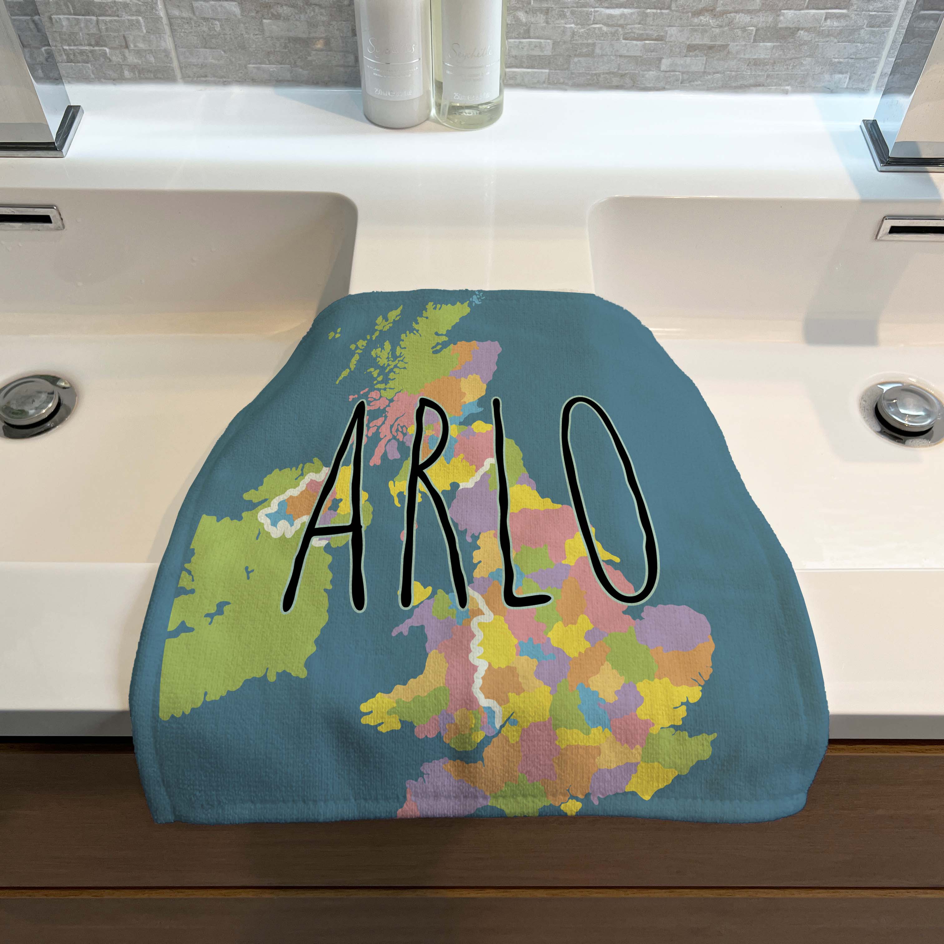 Personalised Children's Face Cloth - UK Map