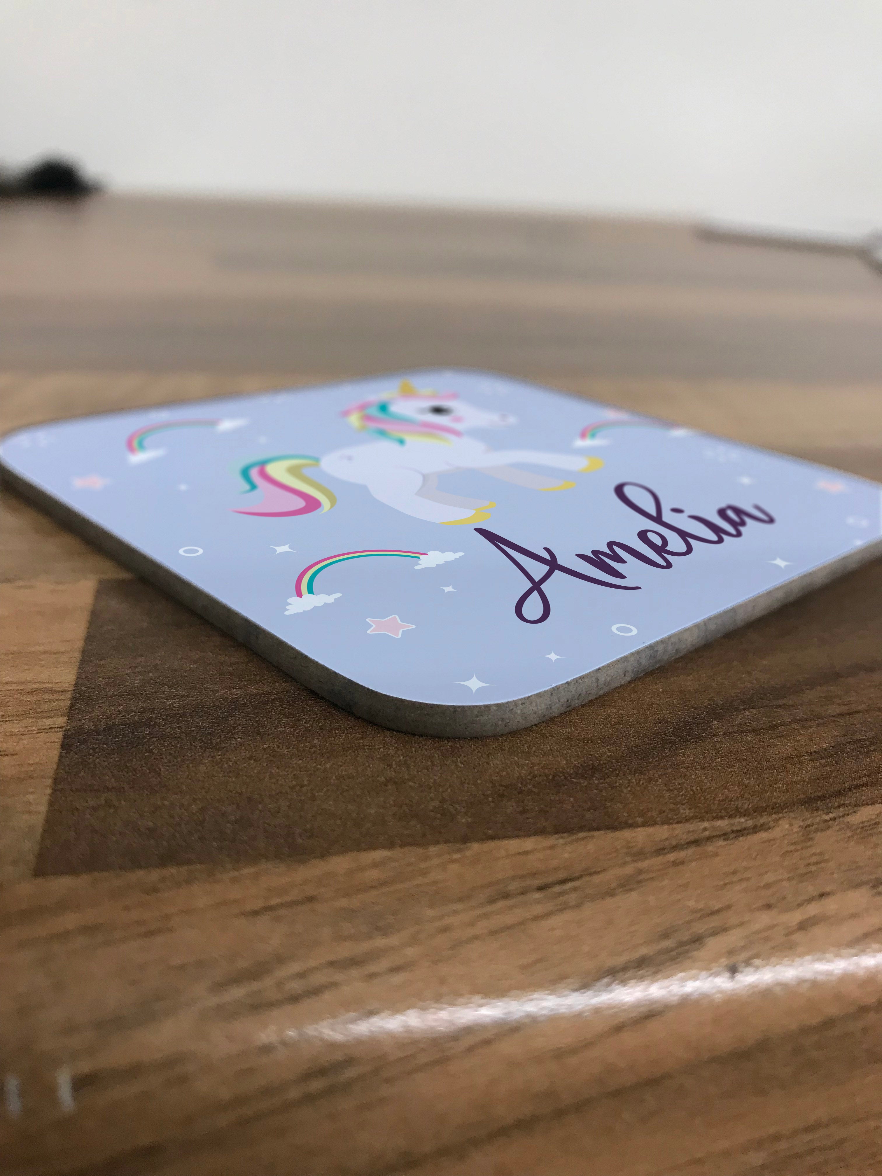 Personalised Children's Coasters - Unicorn Sparkle