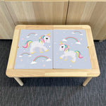 Kids Unicorn Sparkle Table Top STICKER ONLY Compatible with IKEA Flisat Tables