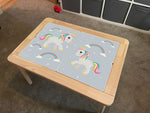 Kids Unicorn Sparkle Table Top STICKER ONLY Compatible with IKEA Flisat Tables