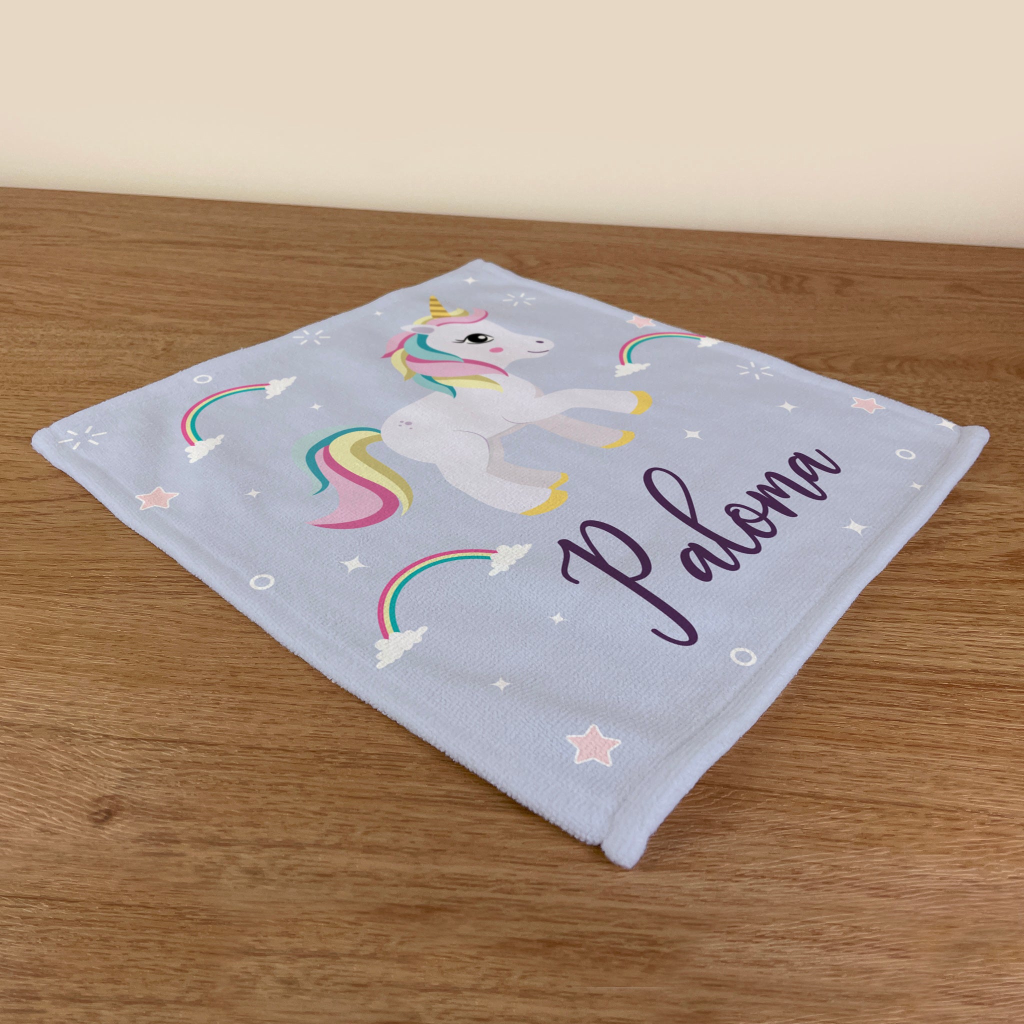 Personalised Children's Face Cloth - Unicorn Sparkle