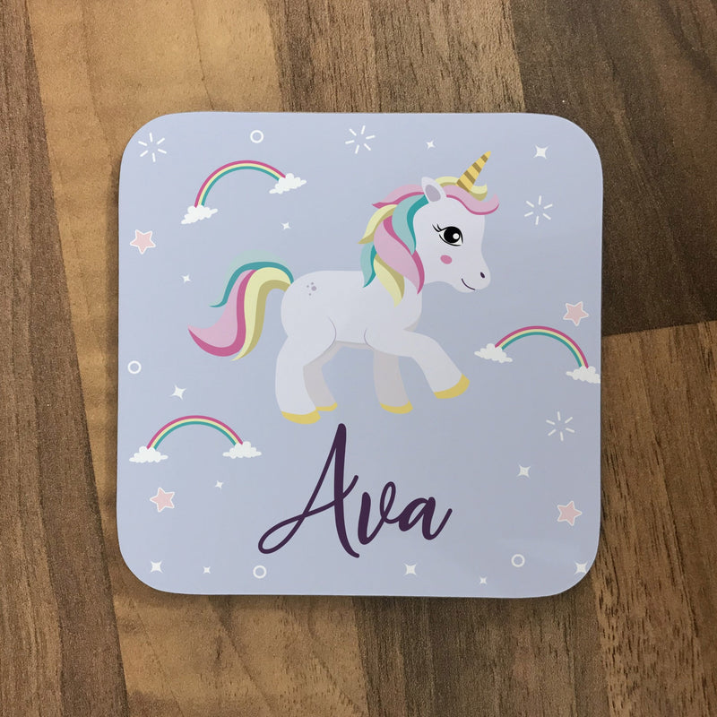Personalised Children's Coasters - Unicorn Sparkle